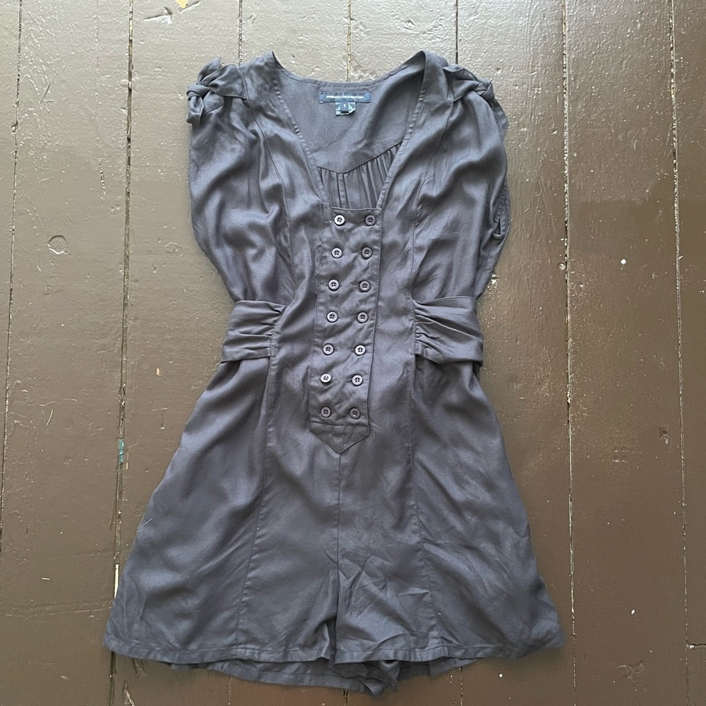 French Connection steel gray one piece shortall romper onesie, 2 4 6